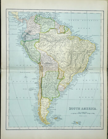 Vintage Map, South America, 1901