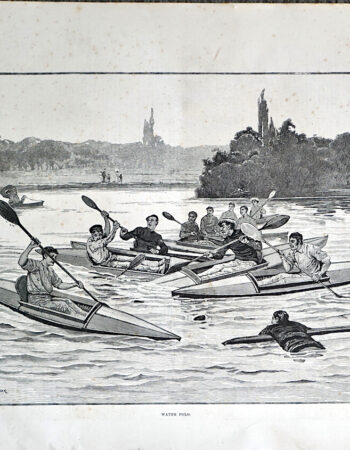 Antique Print, Water Polo, 1883