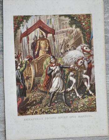 Vintage Print, The interpreter and the pilgrims in the garden, 1870 ca.