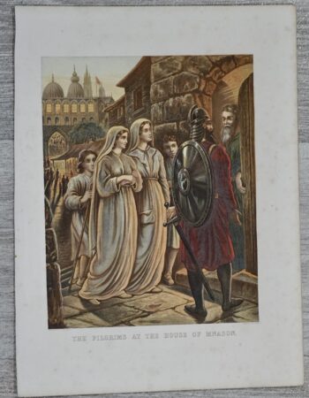 Vintage The Pilgrims at the House of Mnason, 1870 ca.