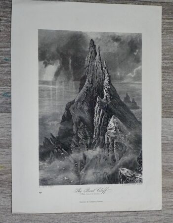 Antique Print, The Bent Cliff, 1870 ca.