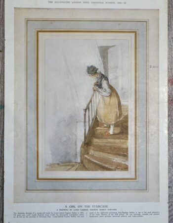 Vintage Print, A girl on the Staircase, 1949