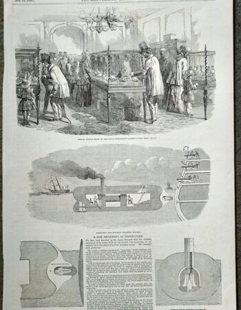 Antique Print, Annual Pigeon Show, 1853