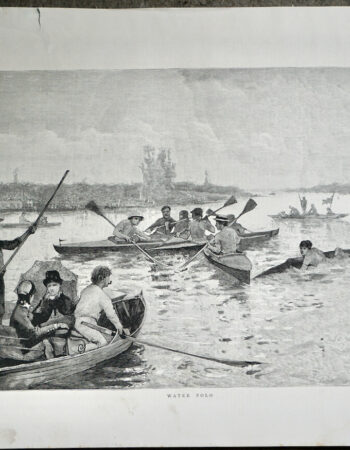 Antique Print, Water Polo, 1884