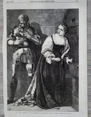 Antique Engraving Print, The Bribe, 1858