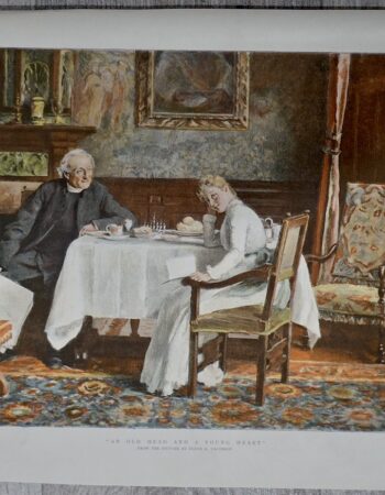 Vintage Print, An Old Head and a Young Heart, 1891