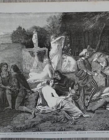 Antique Print, The Fountain of Jouvence, 1856