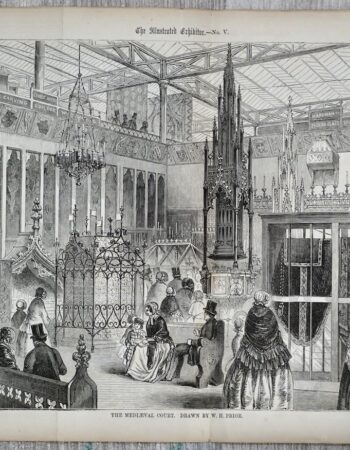 Antique Print, The Mediaeval Court, 1870 ca.