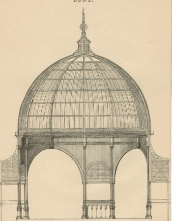 Antique Engraving Print, Vertical Section of Dome, 1802