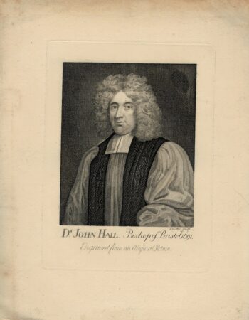 Rare Antique Engraving Print, Dr. John Hall. Bishop of Bristol, 1691