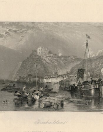 Antique Engraving Print, Ehrenbreitstein, 1836