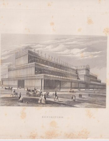 Antique Engraving Print, Exhibition, 1840 ca.