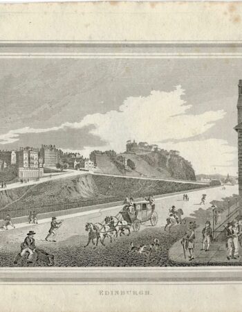 Rare Antique Engraving Print, Edinburgh, 1817