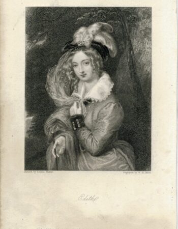 Rare Antique Engraving Print, Edith, 1835