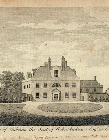 Antique Engraving Print, A View of Auberies, 1770