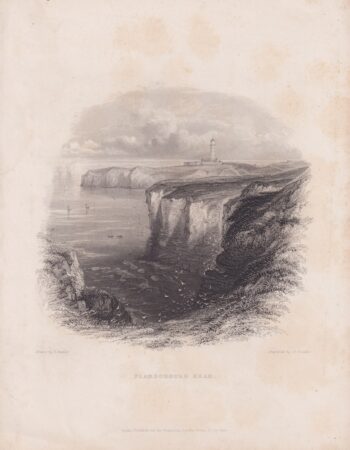 Antique Engraving Print, Flamborough Head, 1840