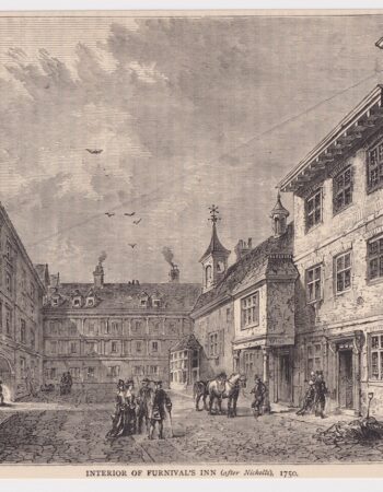 Vintage Print, Interior of Furnival's Inn, 1870