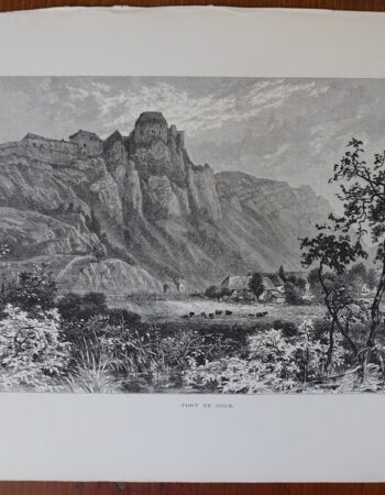 Antique Print, Fort de Joux, 1870