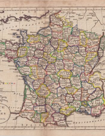 Antique Map, France  divided into circles and departments, 1800