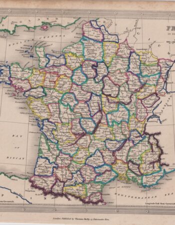 Antique Map, France in Departments, 1807