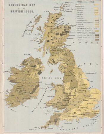 Geological Map of the British Isles, 1870 ca.