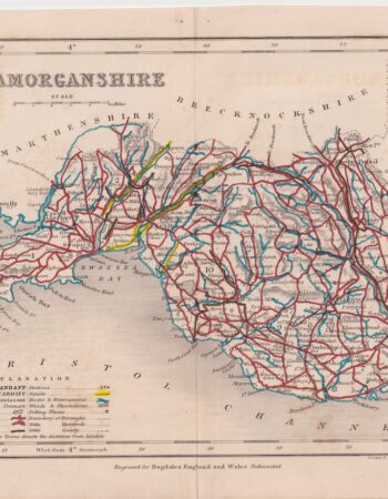 Antique Map, Glamorganshire, 1845