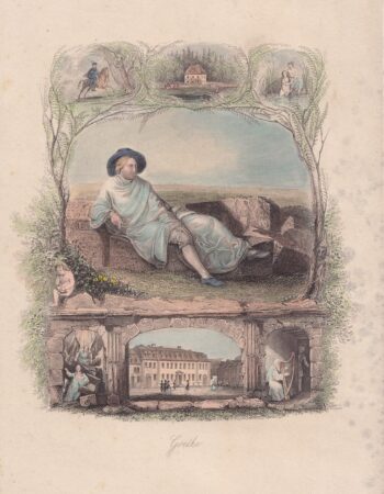 Antique Engraving Print, Goethe, 1860 ca.