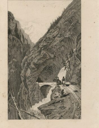 Antique Engraving Print, Galerie de Gondo (Valais), 1830