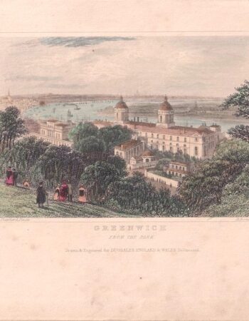 Antique Engraving Print, Greenwich from the Park, Dugdales, 1840