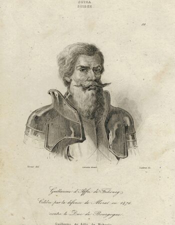Antique Engraving Print, Guillaume d'Affri de Fribourg, 1810 ca.