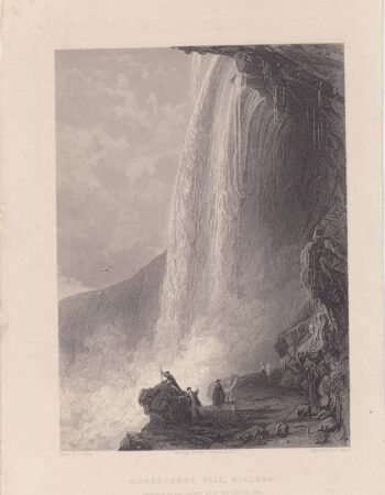 Antique Engraving print, Horse-Shoe Fall, Niagara, 1844