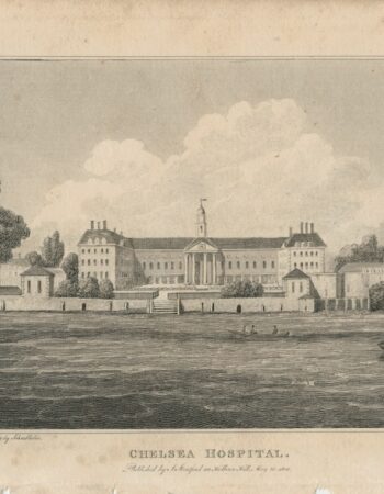 Antique Engraving Print, Chelsea Hospital, 1806