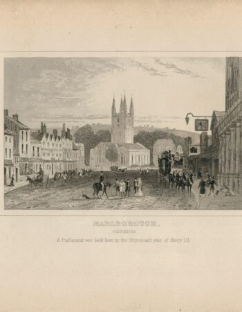 Antique Engraving Print, Marlborough, Wiltshire, 1840 ca.