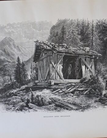 Antique Print, Heiligen Drei Brunnen, 1870