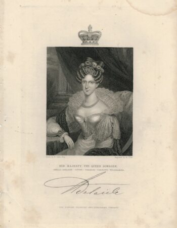 Antique Engraving Print, Princess Adelaide of Saxe-Meiningen, 1820 ca.