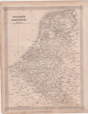 Antique Map, Holland & Belgium, 1840 ca.