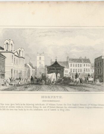 Antique Engraving Print, Morpeth, Northumberland, 1840 ca.
