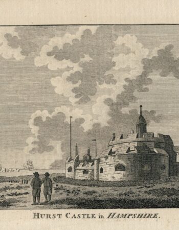 Rare Antique Engraving Print, Hurst Castle in Hampshire, 1782