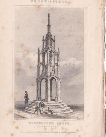 Antique Engraving Print, Winchester Cross, 1840