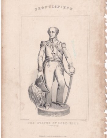 Antique Engraving Print, The Statue of Lord Hill, 1840