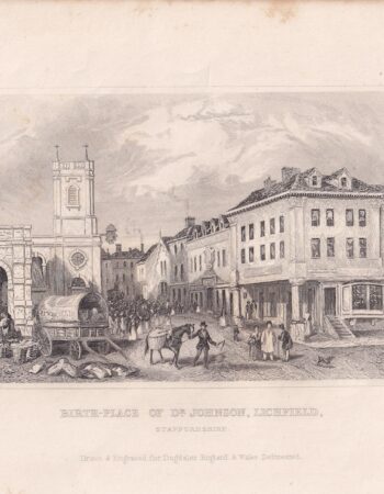Antique Engraving Print, Birth-Place..., 1835 ca.