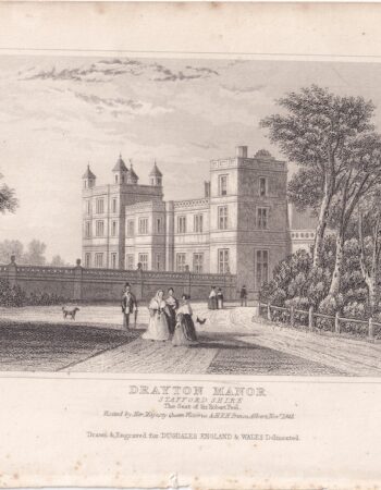 Antique Engraving Print, Drayton Manor, 1843