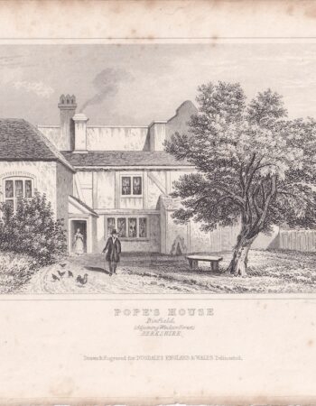 Antique Engraving Print, Pope's House, 1835 ca.