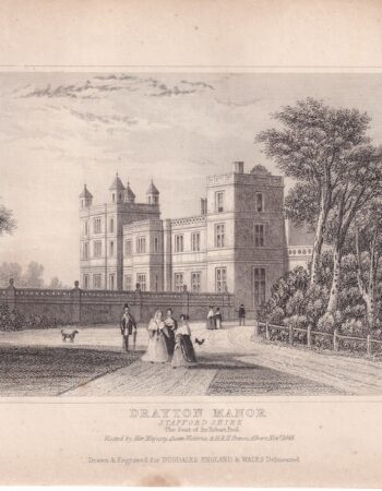 Antique Engraving Print, Drayton Manor, 1840 ca.
