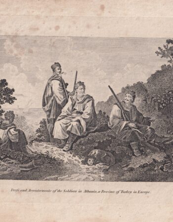 Antique Print, Soldiers in Albania, 1789