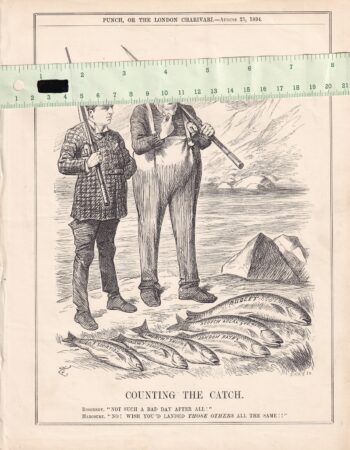 Vintage print, Counting the Catch, 1894