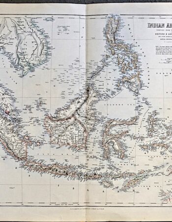 Large Antique Map, Bartholomew, Indian Archipelago, 1870