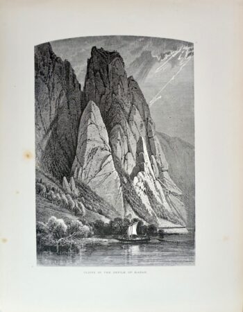 Antique Print, Cliffs in the Defile of Kazan, 1870