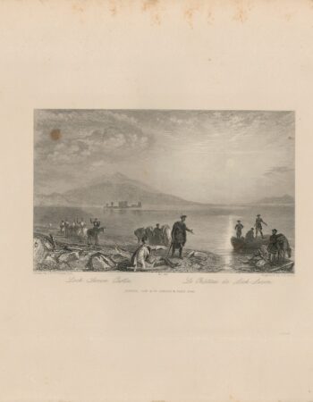 Antique Engraving Print, Loch Seven Castle, 1844