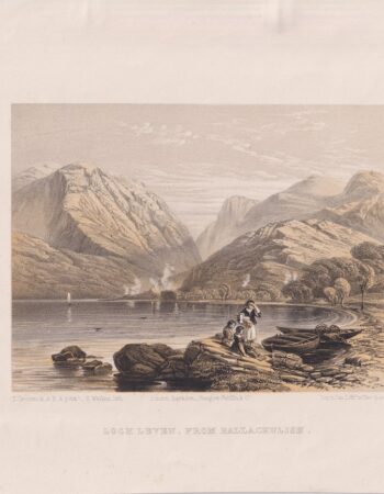Antique Engraving Print, Loch Leven, From Ballachulish, 1860 ca.